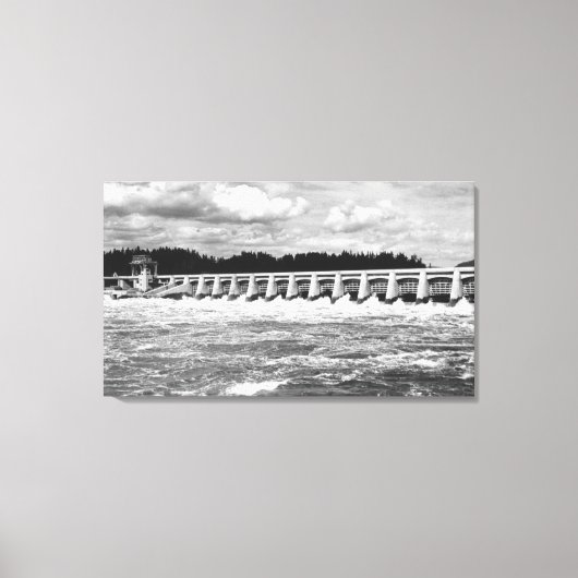 Bonneville Dam Uitzicht van de hoofdronddraaifoto Canvas Afdruk (Voorkant)