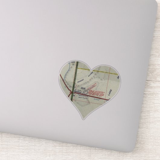 Bonneville Salt Flalts Map Sticker (Detail)