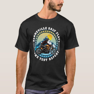 Bonneville Salt Flats Retro Motorcycle Rid T-shirt
