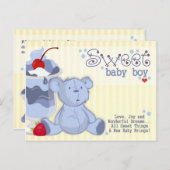 Bonnie Bleu Ours Douche Invitation (Devant / Derrière)