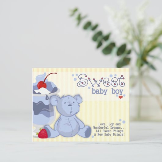 Bonnie Bleu Ours Douche Invitation (Debout devant)