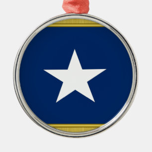 Bonnie Blue Flag First Texas Cofederate Volunteers Metalen Ornament