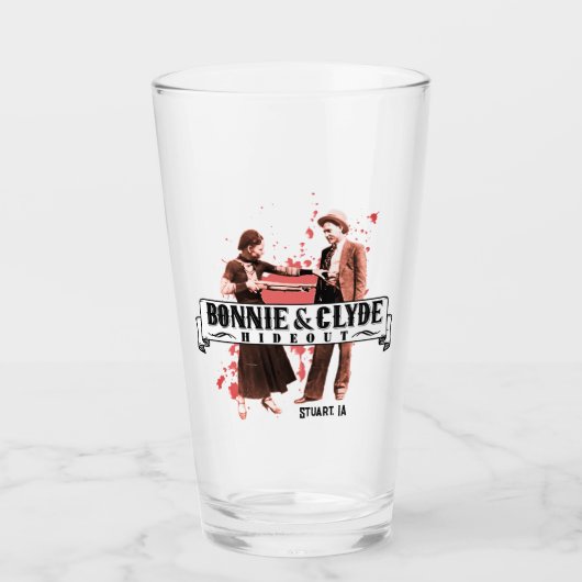 Bonnie & Clyde Hideout: Bierglas Glas (Voorkant)