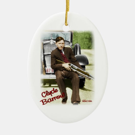 Bonnie & Clyde Keramisch Ornament (Voorkant)
