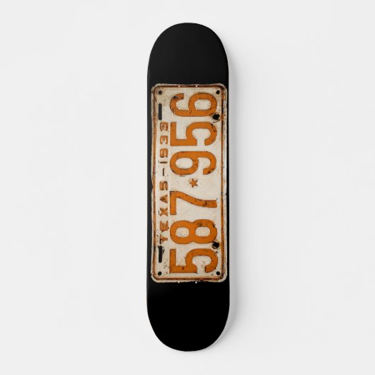Bonnie & Clyde License Plate Skateboard (Voorkant)