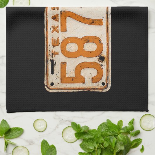 Bonnie & Clyde License Plate Theedoek (Gevouwen)