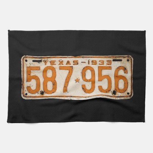 Bonnie & Clyde License Plate Theedoek (Horizontaal)