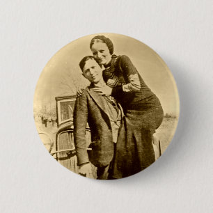 Bonnie en Clyde - De Barrow Gang Ronde Button 5,7 Cm