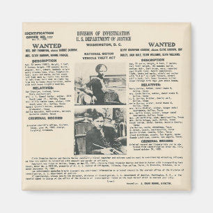 bonnie en clyde fbi poster magnet magneet