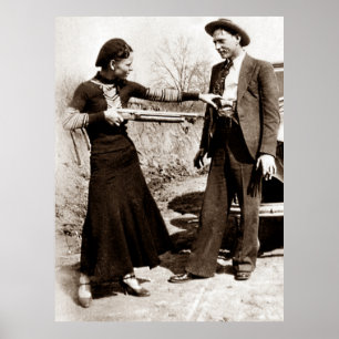 Bonnie en Clyde Fooling rond 1934 Groot Poster