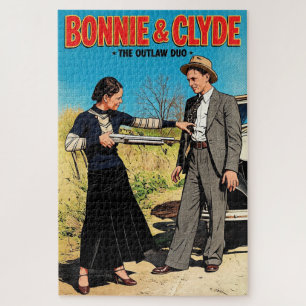 Bonnie En Clyde Het Buitenwettelijk Duo Retro Kuns Legpuzzel