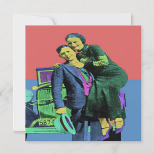 Bonnie en Clyde Pop Art  Kaart