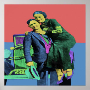 Bonnie en Clyde Pop Art Poster