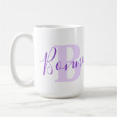 Bonnie name betekent monogram B paarse tekst Koffi Koffiemok (Links)