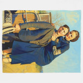 Bonnie Parker Clyde Barrow 1933 Schilderij Fleece Deken (Voorkant (Horizontaal))