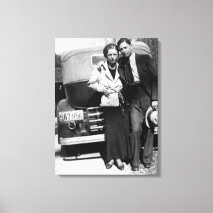 Bonnie Parker en Clyde Barrow 1933  Canvas Afdruk