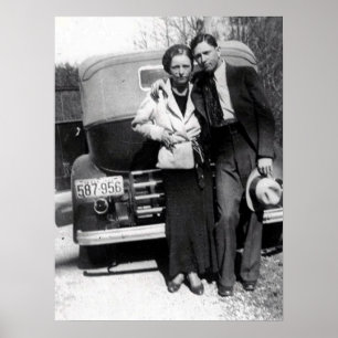 Bonnie Parker en Clyde Barrow 1933 Poster