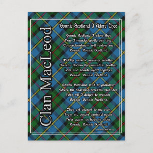 Bonnie Scotland I Adore The Clan MacLeod Tartan Briefkaart