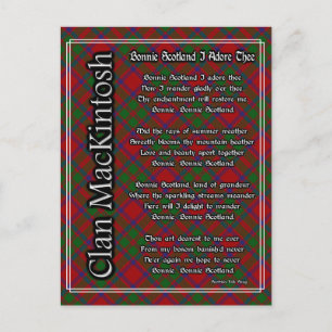 Bonnie Scotland I Adore The MacKintosh Tartan Briefkaart