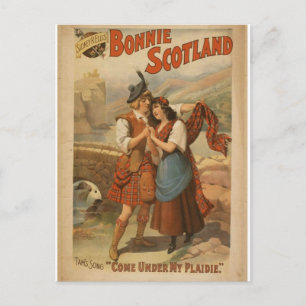 Bonnie Scotland, "kom onder mijn Plaidie" Retro th Briefkaart
