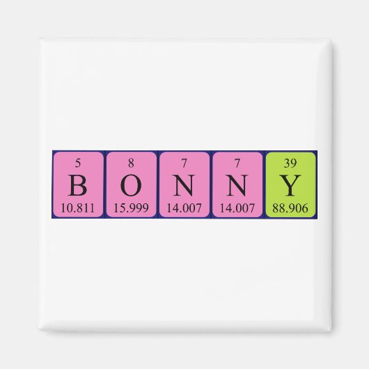 Bonny periodieke table name magnet magneet (Voorkant)