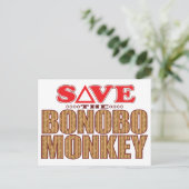 Bonobo Monkey Save Briefkaart (Staand voorkant)