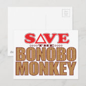 Bonobo Monkey Save Briefkaart (Voorkant / Achterkant)