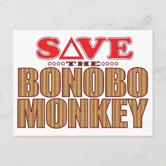 Bonobo Monkey Save Briefkaart (Voorkant)