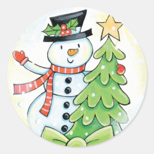 Bons autocollants Noël Snowman (Devant)
