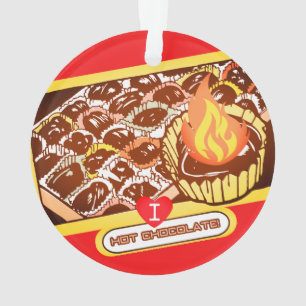 Bons chocolat chaud flamboyant ornement de Noël