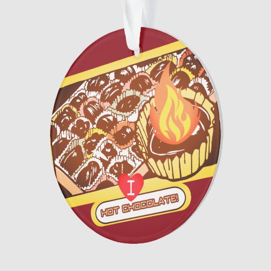 Bons chocolat chaud flamboyant ornement de Noël (devant)