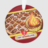 Bons chocolat chaud flamboyant ornement de Noël (devant)