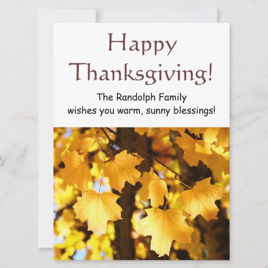 Bons thanksgivings Cartes Invitations Ajouter votr (Devant)