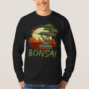 Bonsai Boom Japanse vlag Zen Bonsai Mannen T-shirt