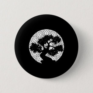 Bonsai Boom Mandala Zen Boeddhistische Yoga Ronde Button 5,7 Cm