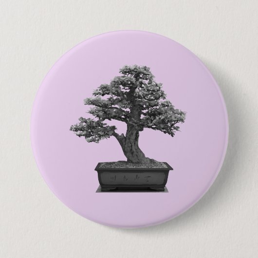 bonsai boom ronde button 7,6 cm (Voorkant)