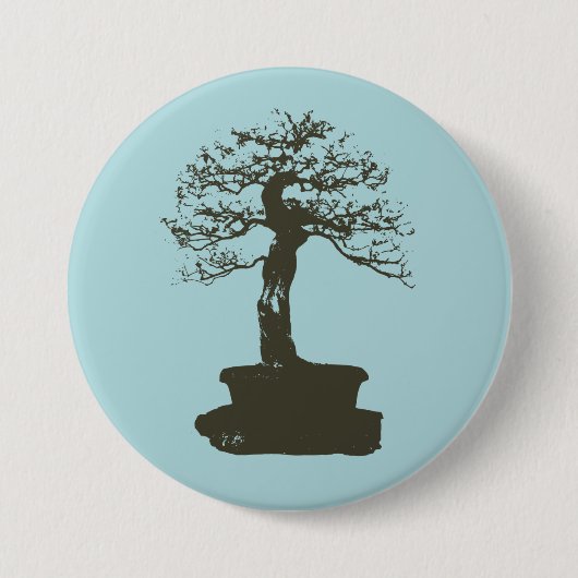 bonsai boom ronde button 7,6 cm (Voorkant)