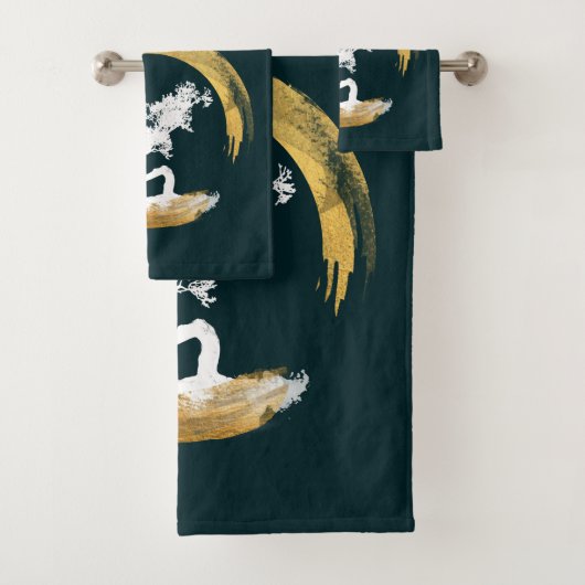 Bonsai Boom. Zen Enso Circle Feng Shui Calligraaf Bad Handdoek (Insitu)