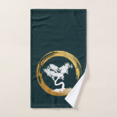 Bonsai Boom. Zen Enso Circle Feng Shui Calligraaf Bad Handdoek (Handdoek)