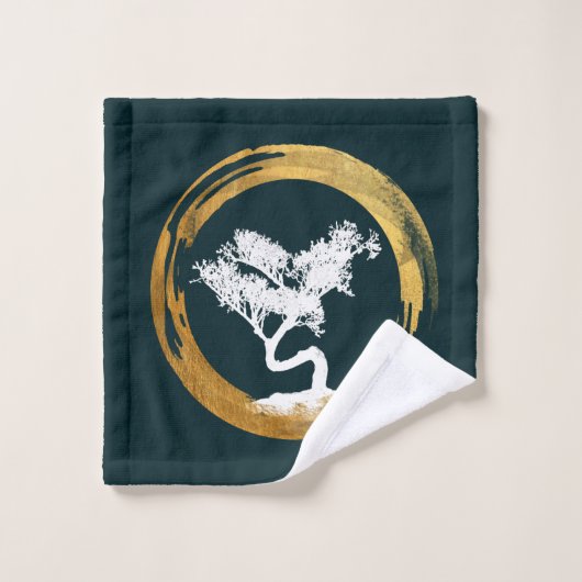 Bonsai Boom. Zen Enso Circle Feng Shui Calligraaf Bad Handdoek (Wasdoekje)