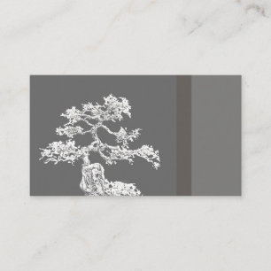 bonsai carte de visite unique noir et gris