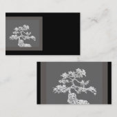 bonsai carte de visite unique noir et gris (Devant / Derrière)