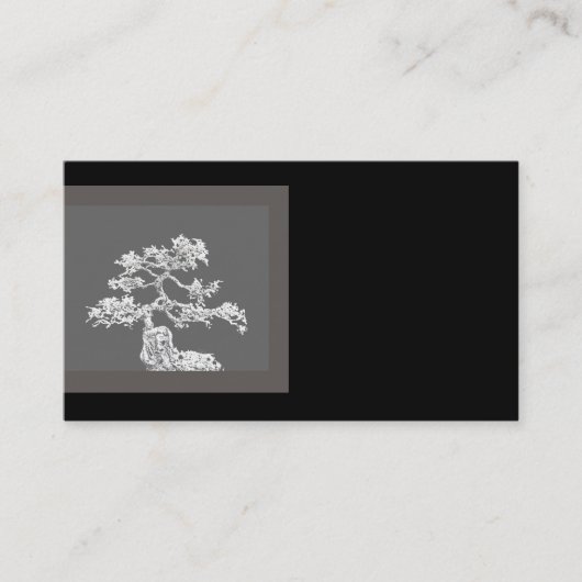 bonsai carte de visite unique noir et gris (Devant)