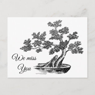 Bonsai - Chinese stijl - zwart-wit Briefkaart