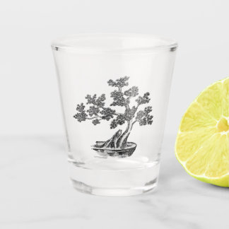 Bonsai - Chinese stijl - zwart-wit Shot Glas