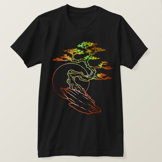 Bonsai Japans Abstract artistiek kunstgeschenk ide T-shirt (Design voorkant)
