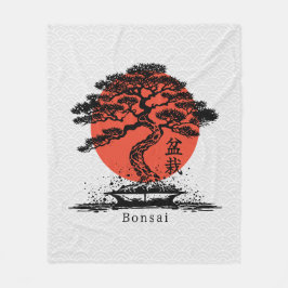 Bonsai Japans Gepersonaliseerde Tekst Fleece Deken