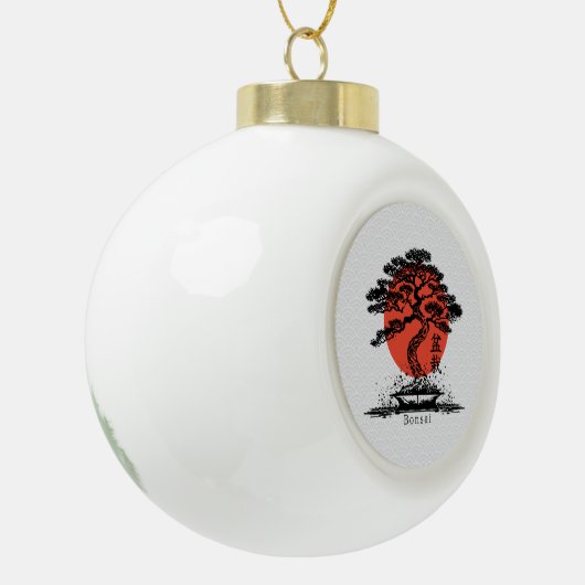 Bonsai Japans Kanji gepersonaliseerd Keramische Bal Ornament (Links)