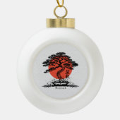 Bonsai Japans Kanji gepersonaliseerd Keramische Bal Ornament (Voorkant)