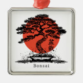 Bonsai Japans Kanji gepersonaliseerd Metalen Ornament (Voorkant)